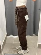 Jeans Baggy con Tasche Laterali con Cravatta FGD MODA