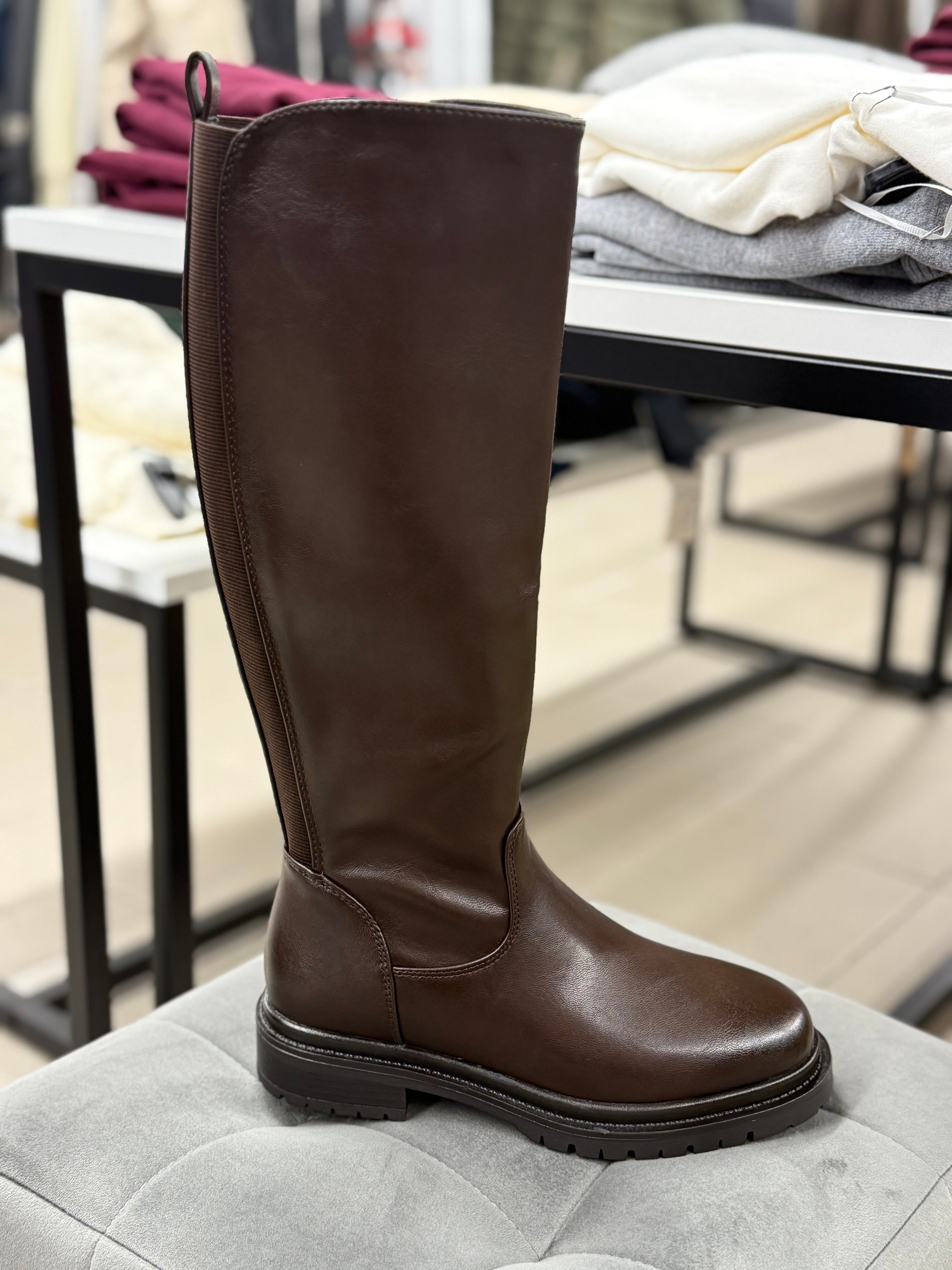 Stivali in ecopelle alti tacco 3cm FGD MODA