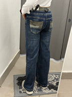 Jeans A Palazzo Con Inserti Militare YW-1908 FGD MODA