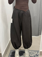 Pantaloni In Ecopelle Balloon Con Polsini FGD MODA