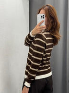 Polo Knit A Righe A Maniche Lunghe FGD MODA