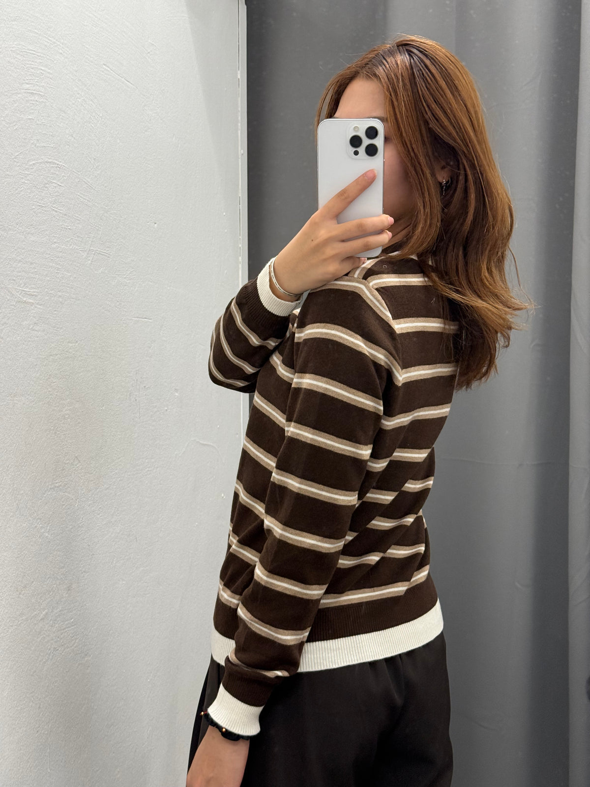 Polo Knit A Righe A Maniche Lunghe FGD MODA
