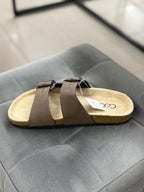 Ciabatta in ecopelle con fibbie D17-2 FGD MODA