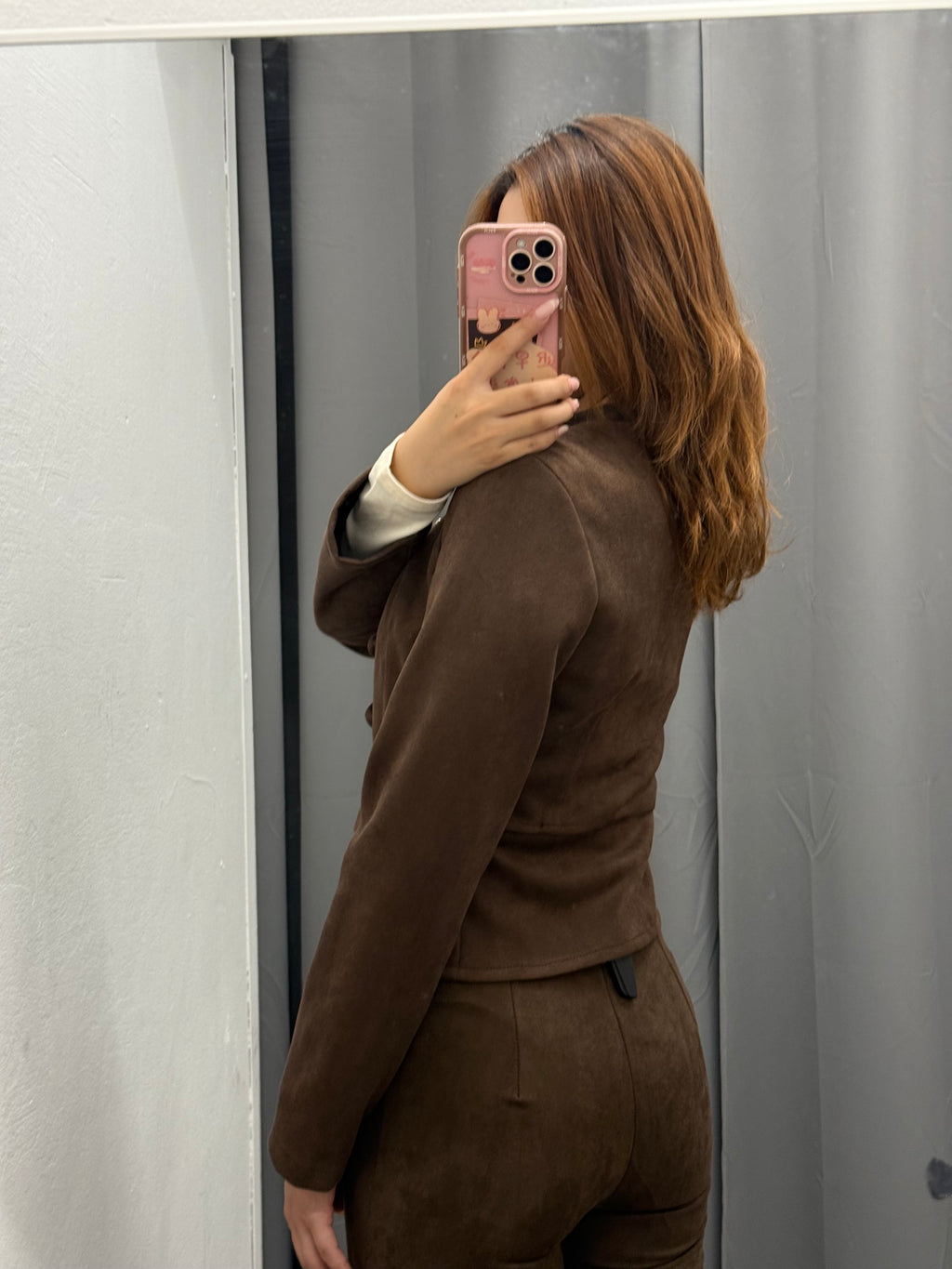 Giacca In Camoscio Stile Napoleonico Con Bottoni Con Chiusura A Zip FGD MODA