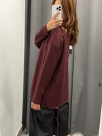 Felpa Garzata Over Fit Effetto Strappato Sul Bordo JUST WEST FGD MODA