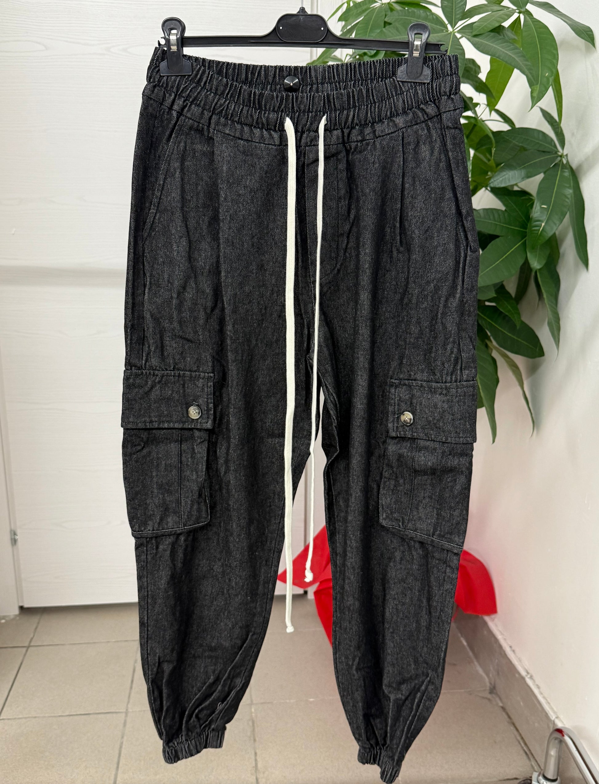 Pantaloni denim cargo con polsini Duca Homme FGD MODA