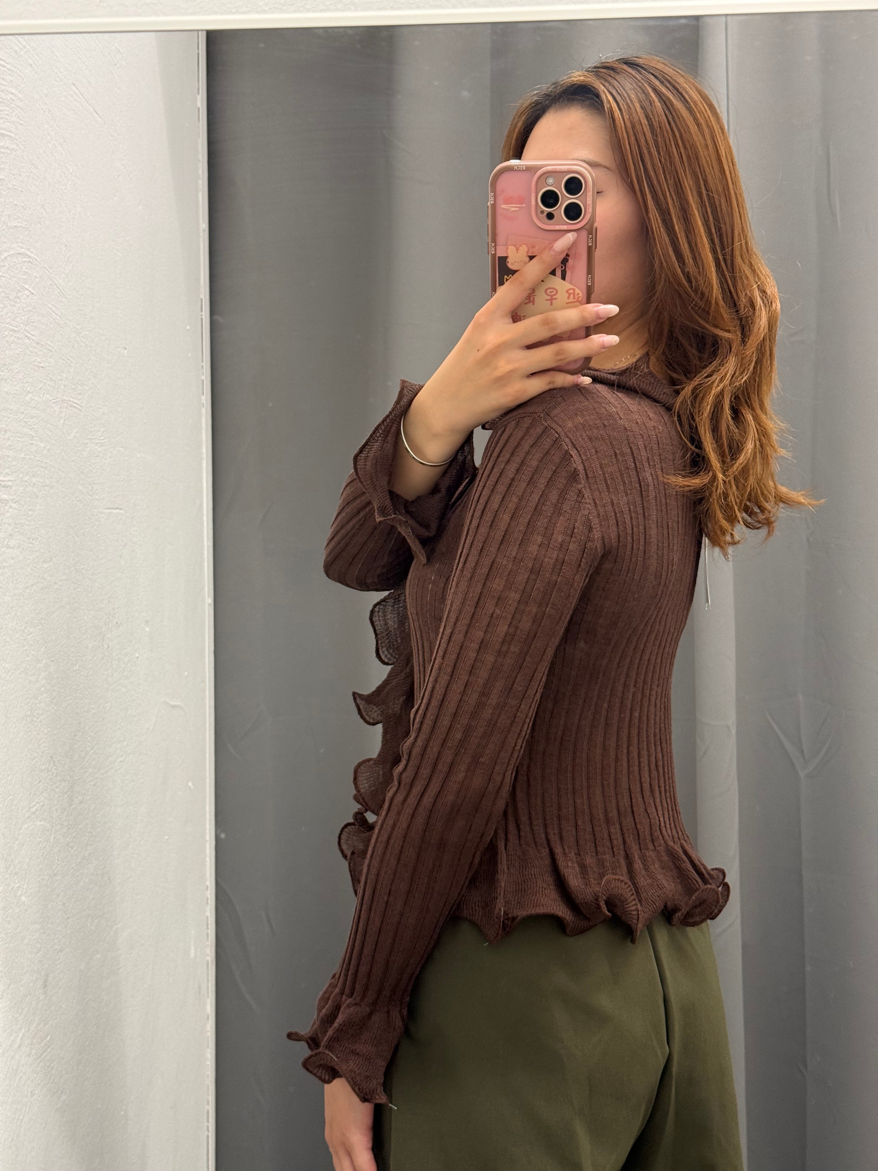 Maglia A Coste Con Volant FGD MODA