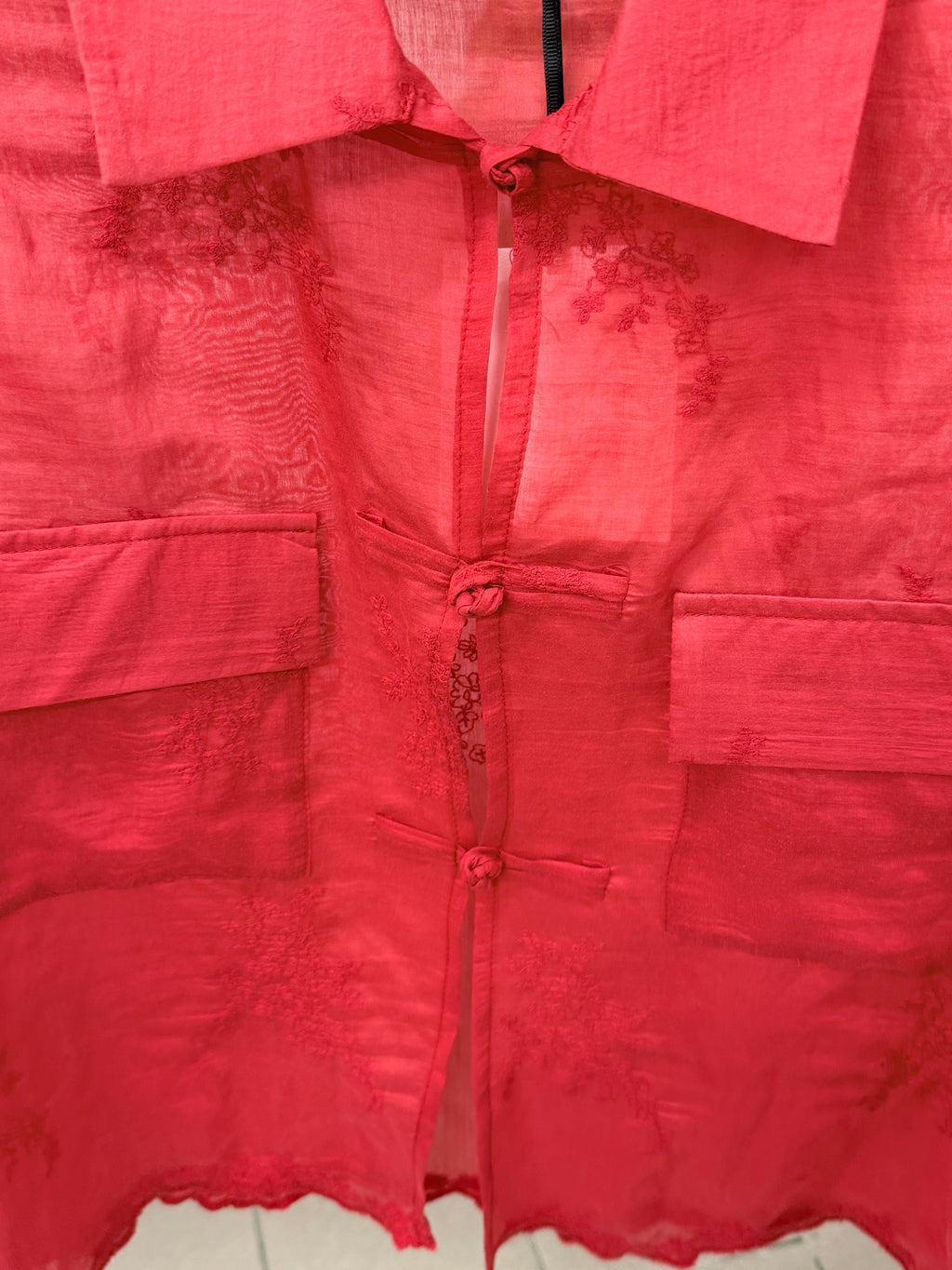 Gilet semitrasparente in Lyocell con taschini LUMINA FGD MODA