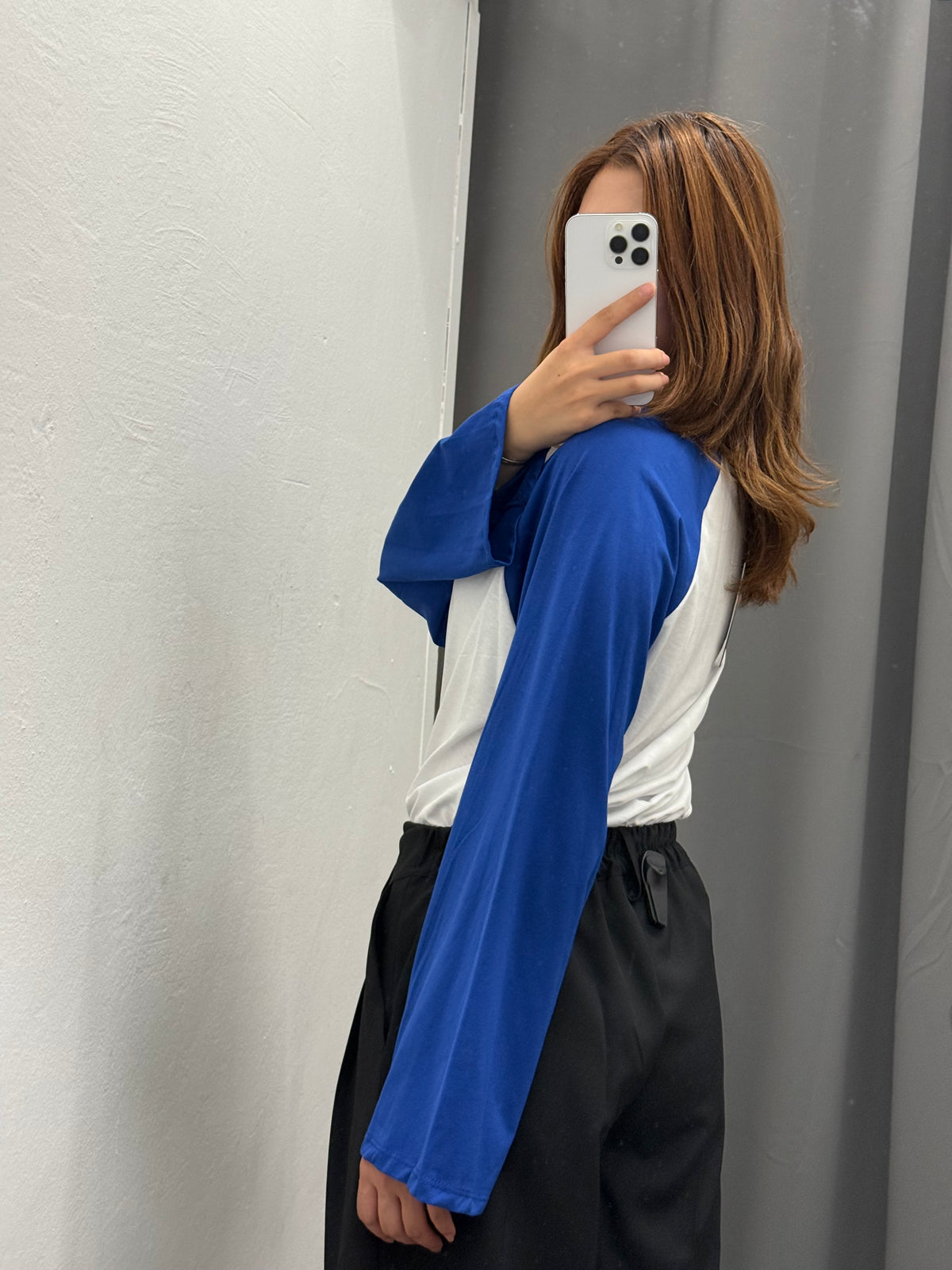 Maglietta In Cotone A Maniche Larghe Bicolore FGD MODA