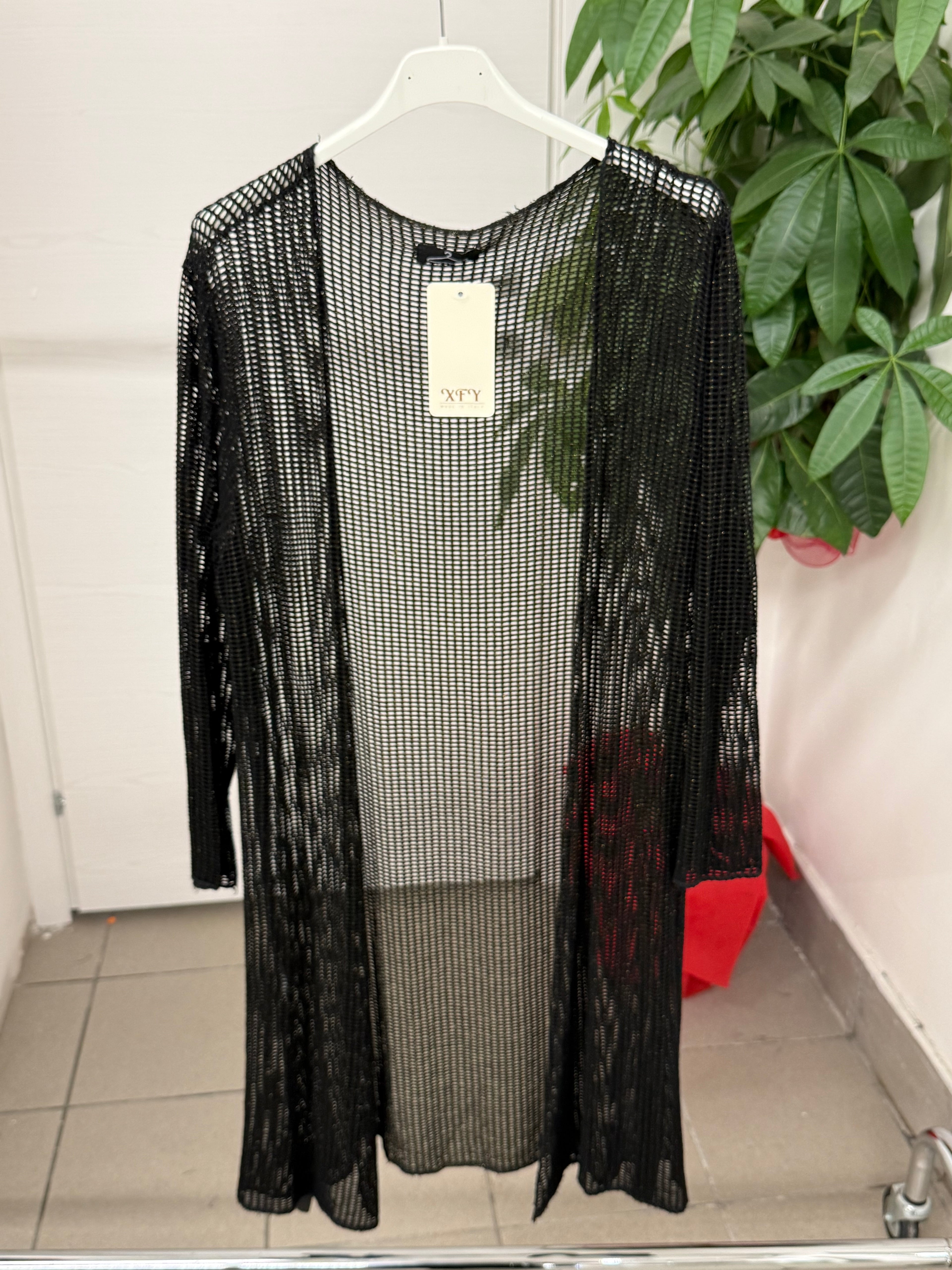 Cardigan lungo forato con lurex FGD MODA