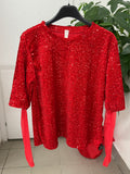 Maglietta a maniche lunghe semitrasparenti con paillettes FGD MODA