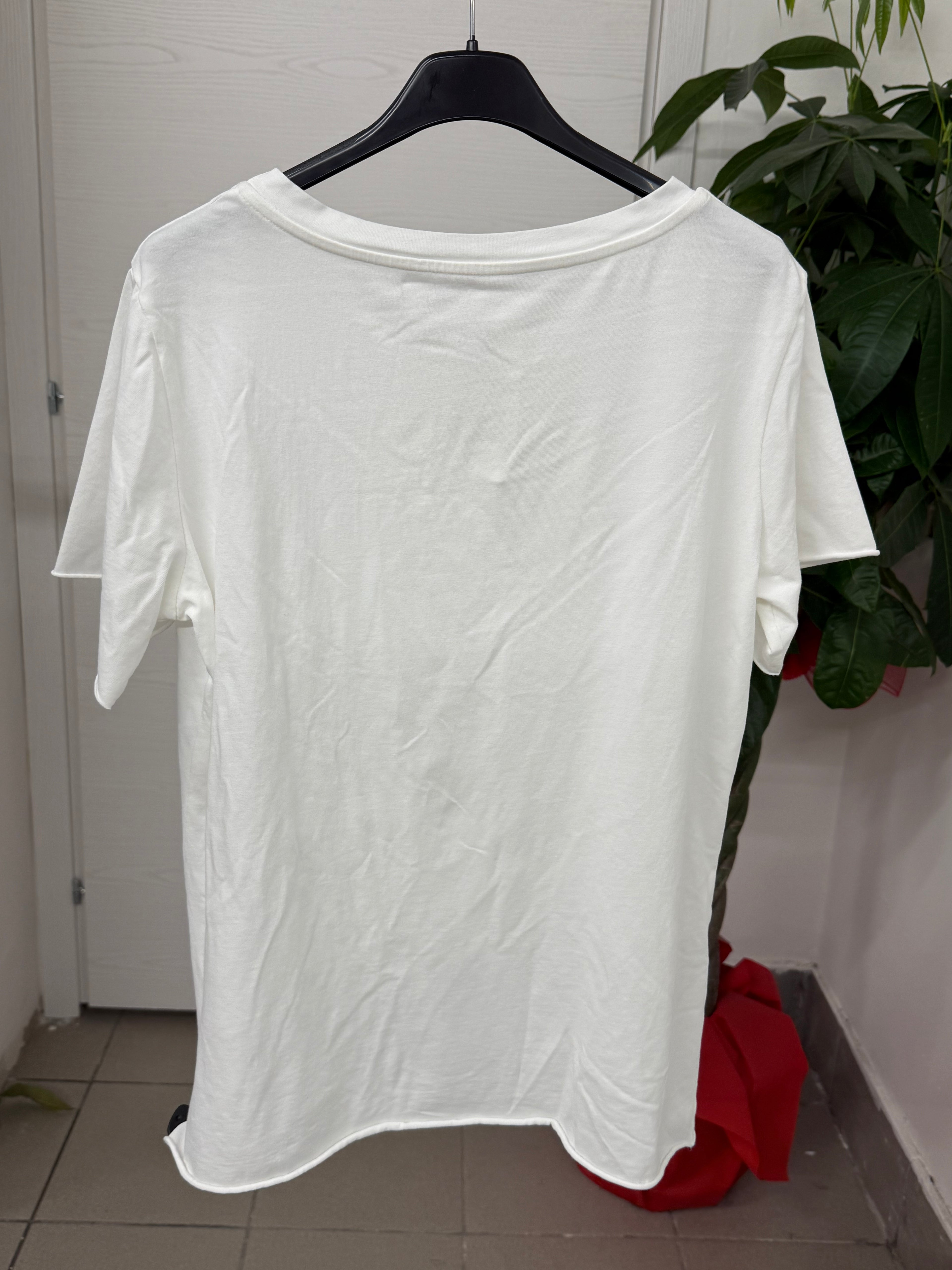 T-shirt in cotone con spacco FGD MODA