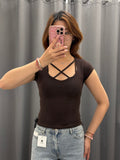 Maglietta in Lycra con Intreccio FGD MODA
