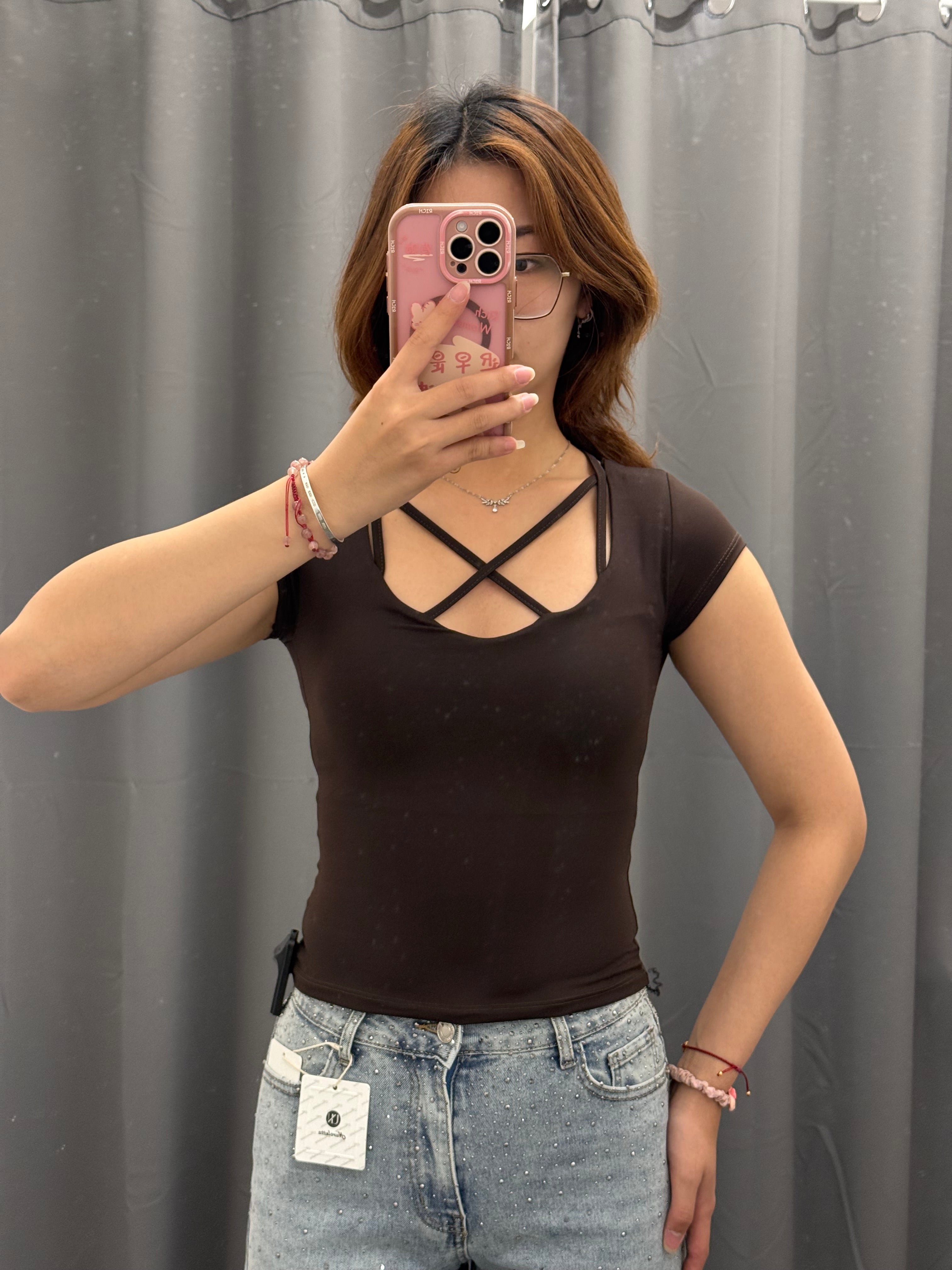 Maglietta in Lycra con Intreccio FGD MODA