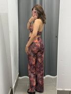 Set Coordinato Top e Pantaloni a Palazzo Animalier FGD MODA