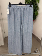 Pantaloni in viscosa a palazzo gessato con lurex per taglie curvy FGD MODA
