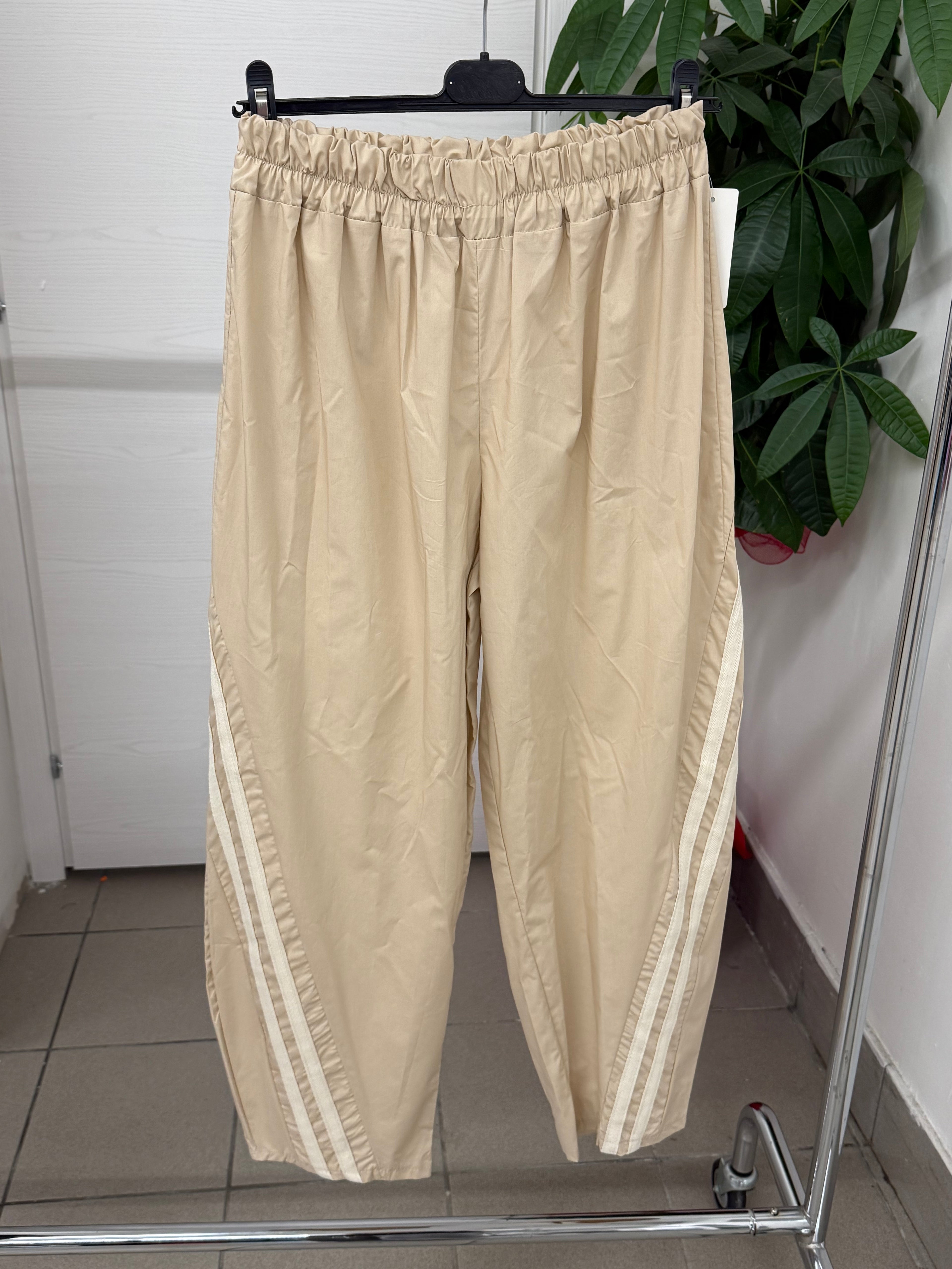 Pantaloni in cotone balloon con strisce laterali FGD MODA