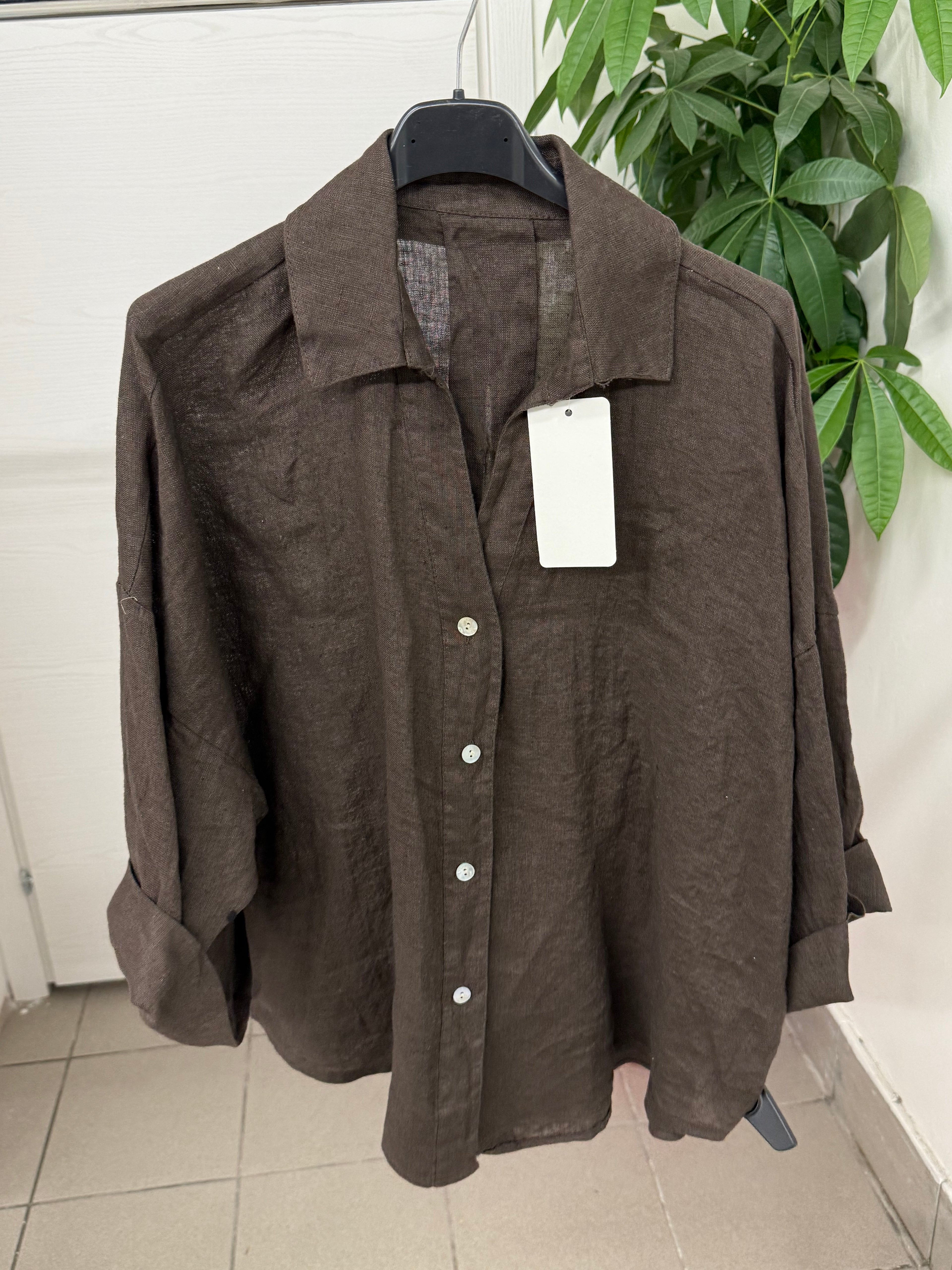 Camicia 100% lino con manica 3/4 FGD MODA