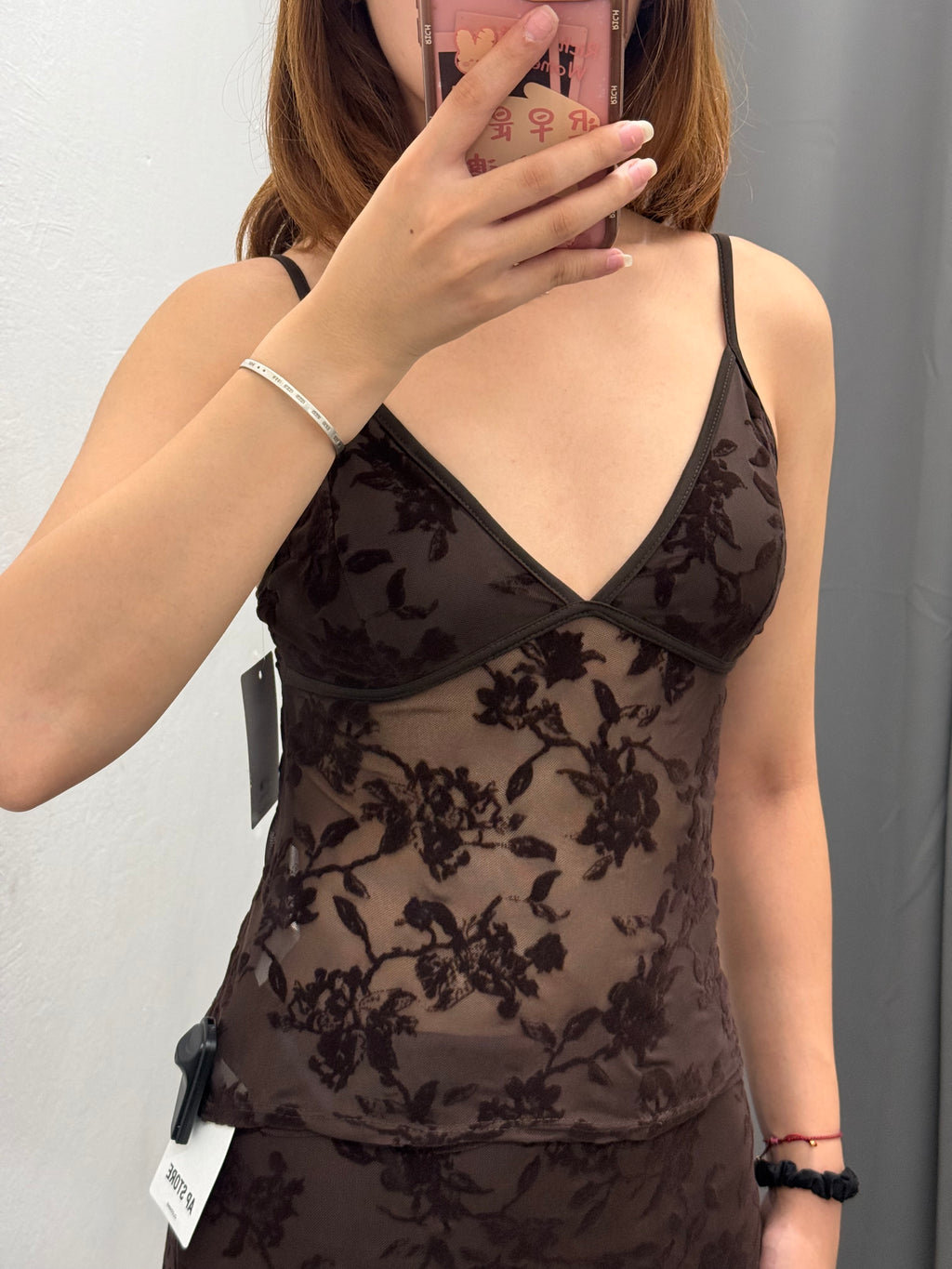Top Semitrasparente Con Stampe Fiorate In Velluto FGD MODA