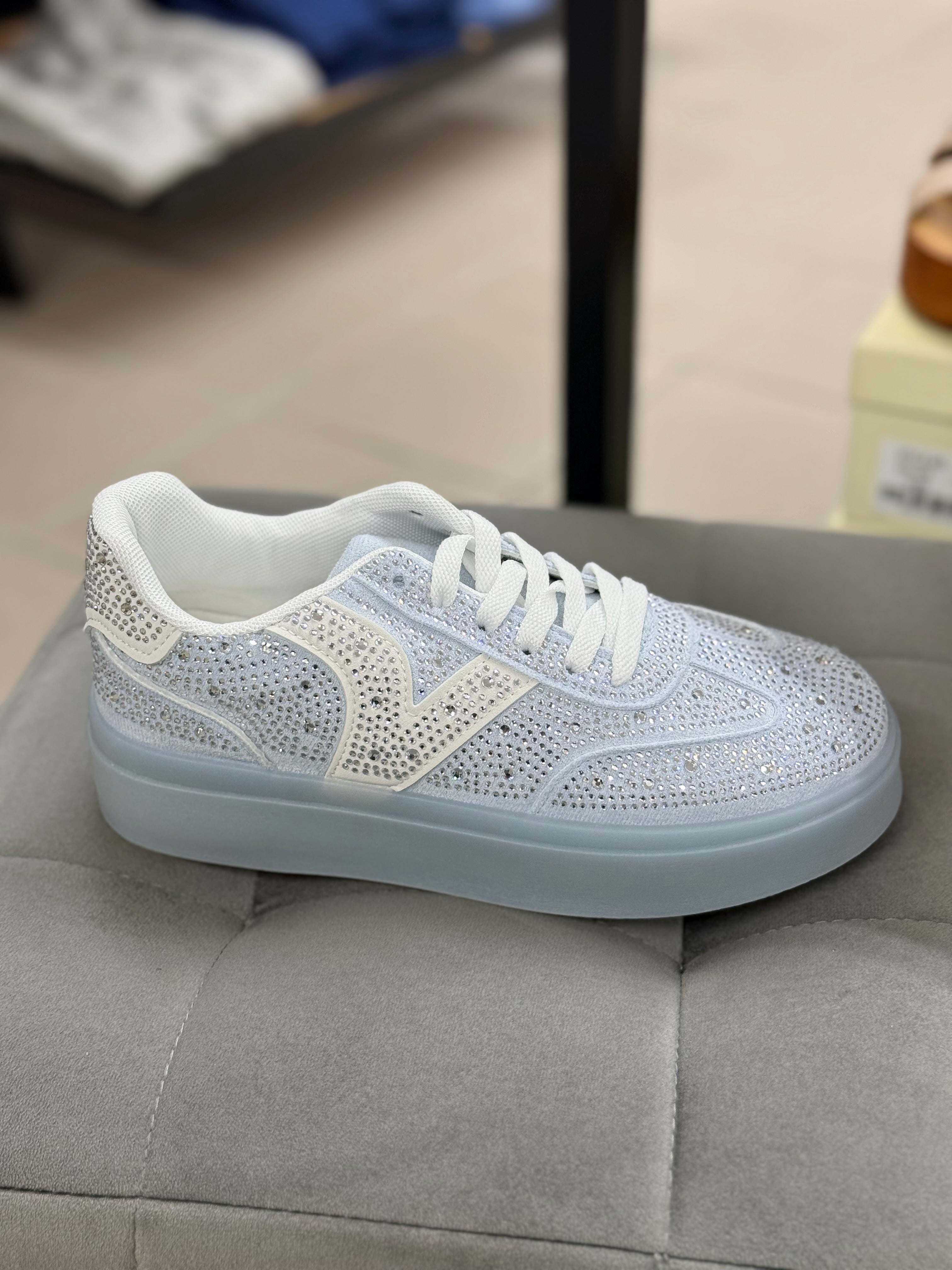 Sneakers brillantinati con platform alta FGD MODA
