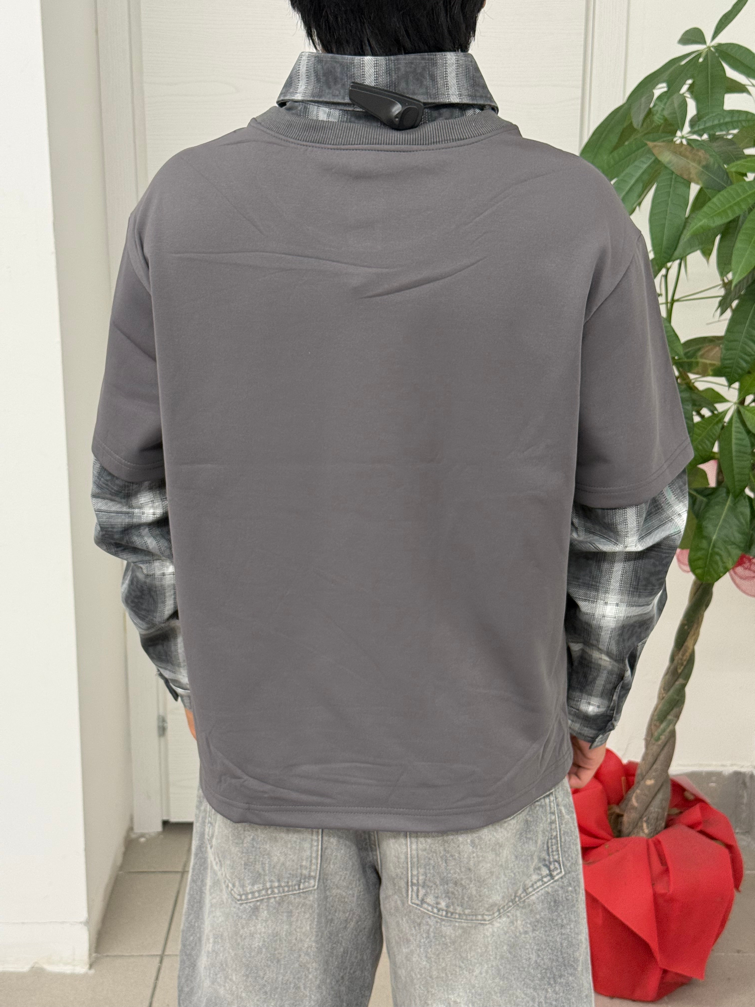 T-shirt Misto Camicia Scozzese Con Fantasia FGD MODA