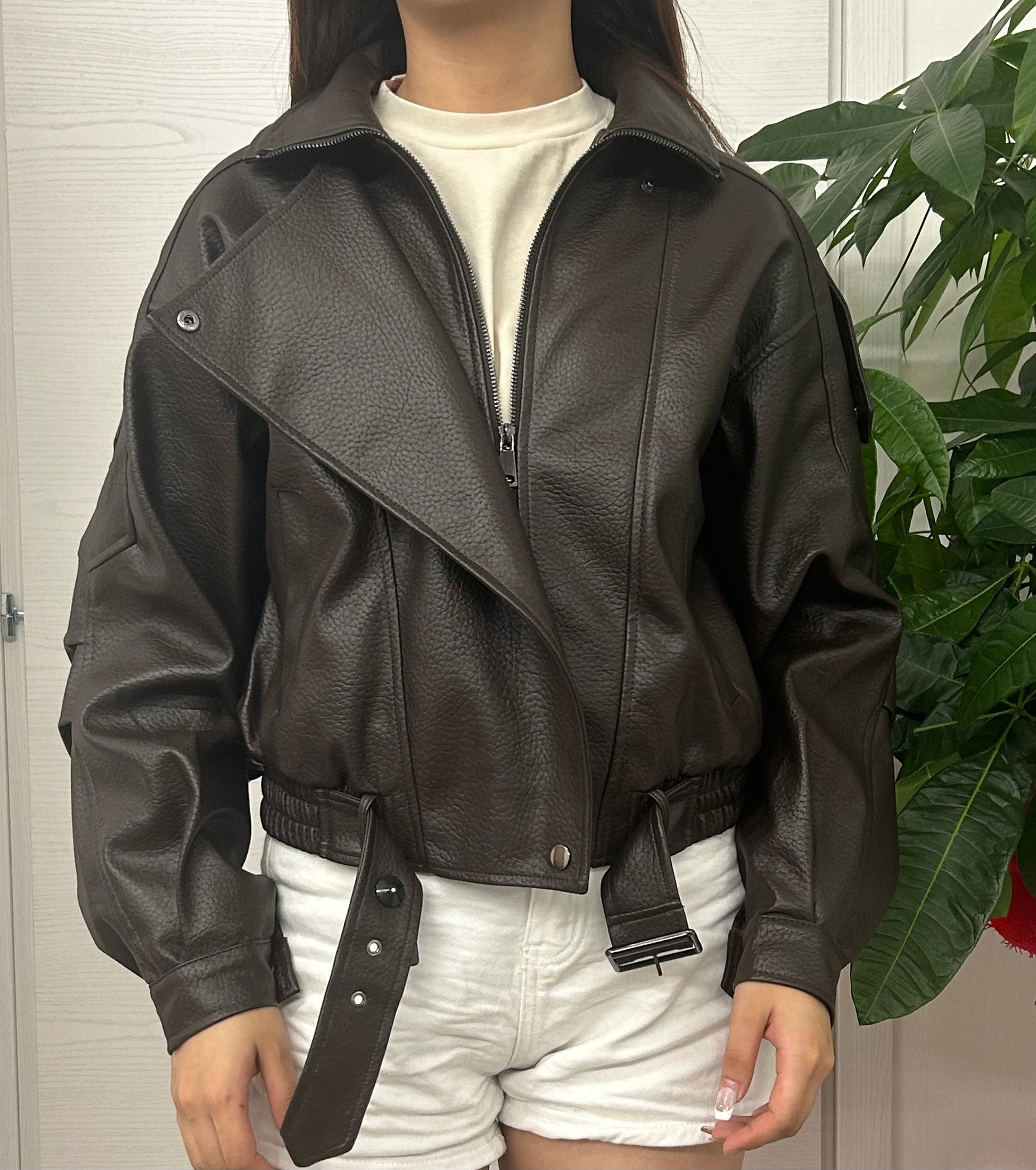 Giacca bomber in pelle FGD MODA