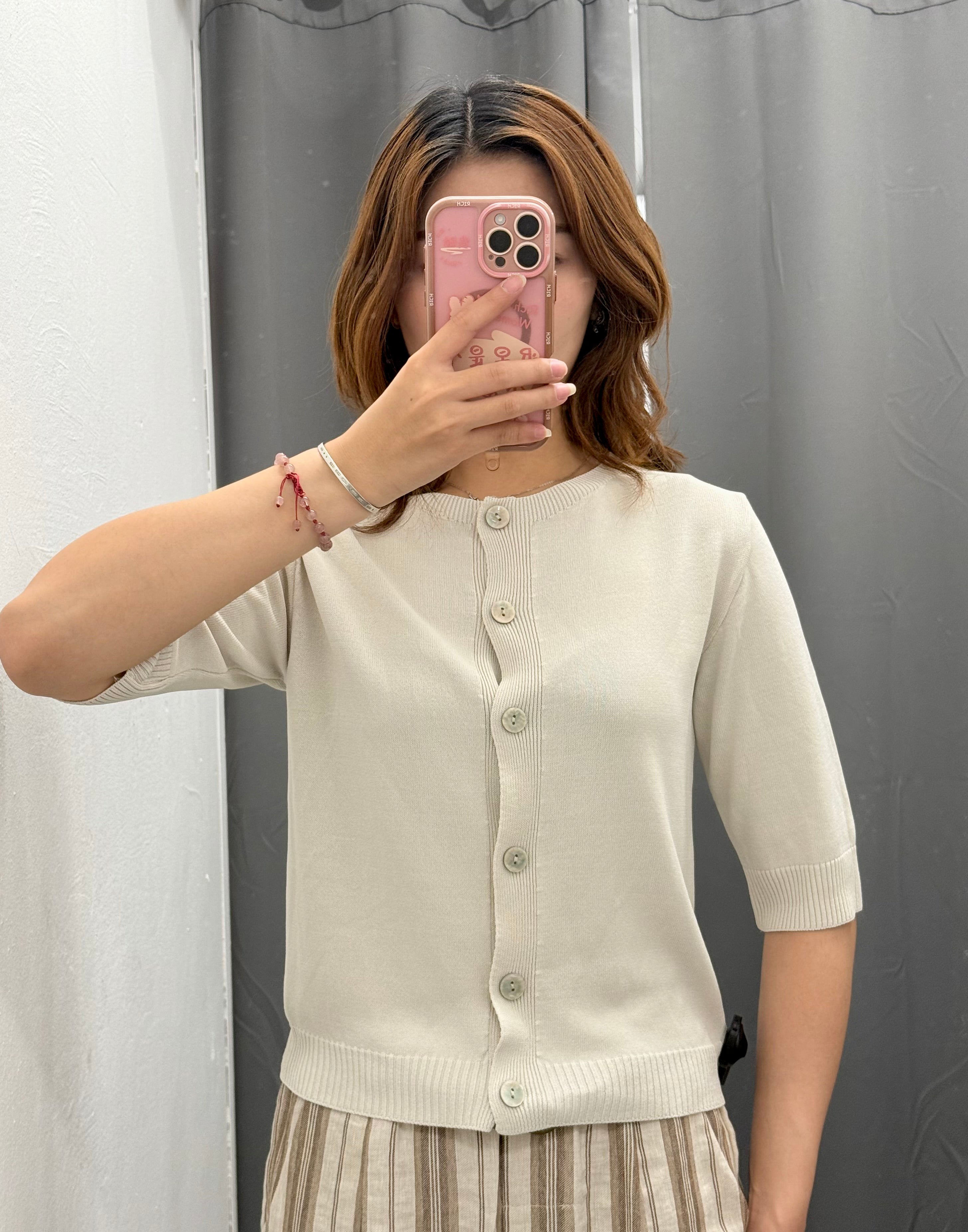 Cardigan in filo manica a 3/4 con chiusura a bottoni FGD MODA