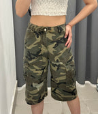 Bermuda di jeans militare cargo con strappi FGD MODA