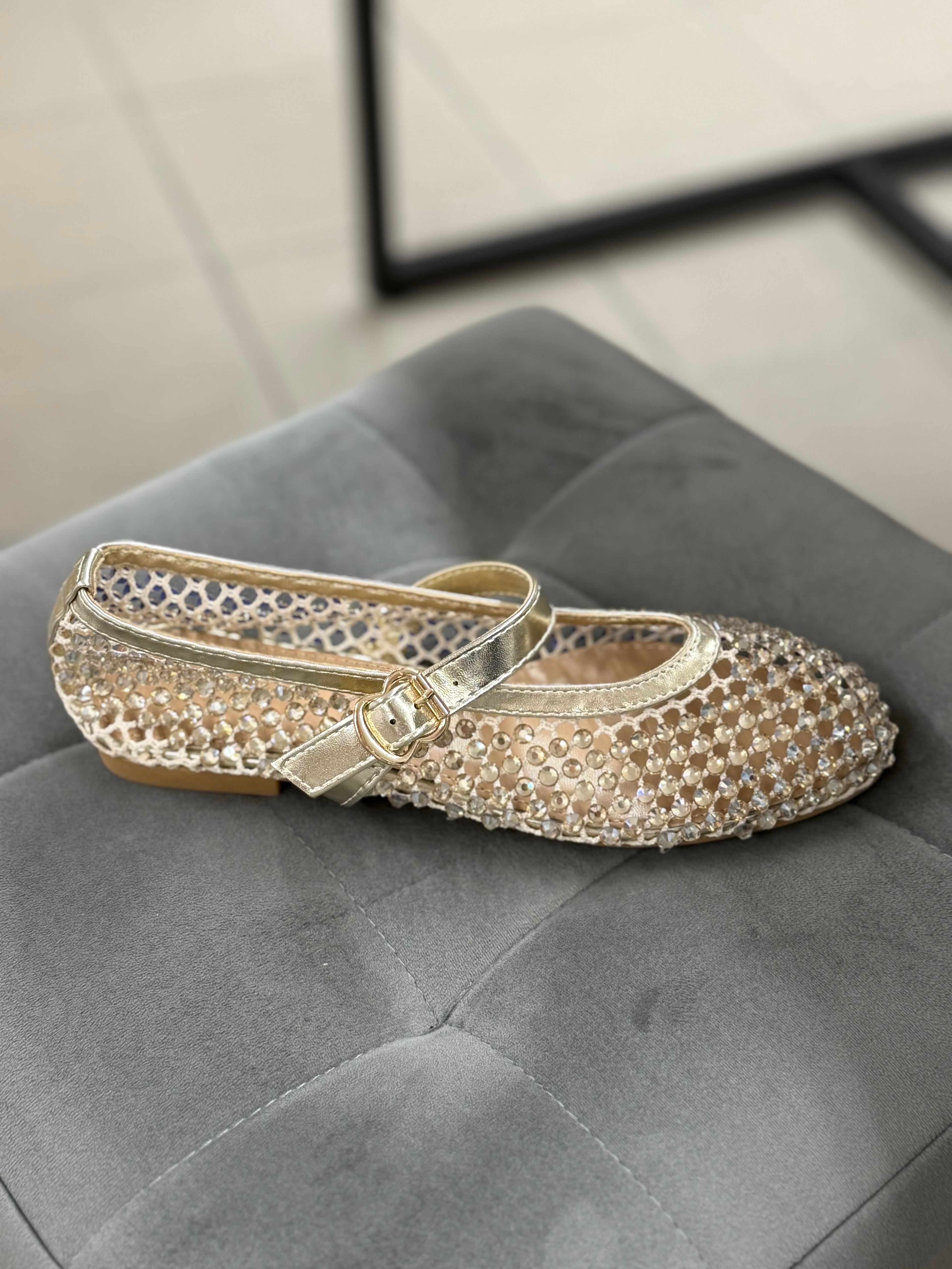 Ballerine Mary Jane forate con brillantini H97 FGD MODA