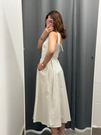 Abito Lungo Con Scollo Squadrato Con Cinta FGD MODA