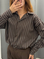 Camicia 100% Cotone Over Fit A Righe FGD MODA