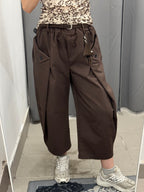 Pantaloni Barrel Tinta Unita Con Pence FGD MODA