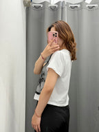 T-shirt misto canotta in pizzo FGD MODA