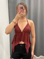 Top Backless a Righe con Borchie FGD MODA
