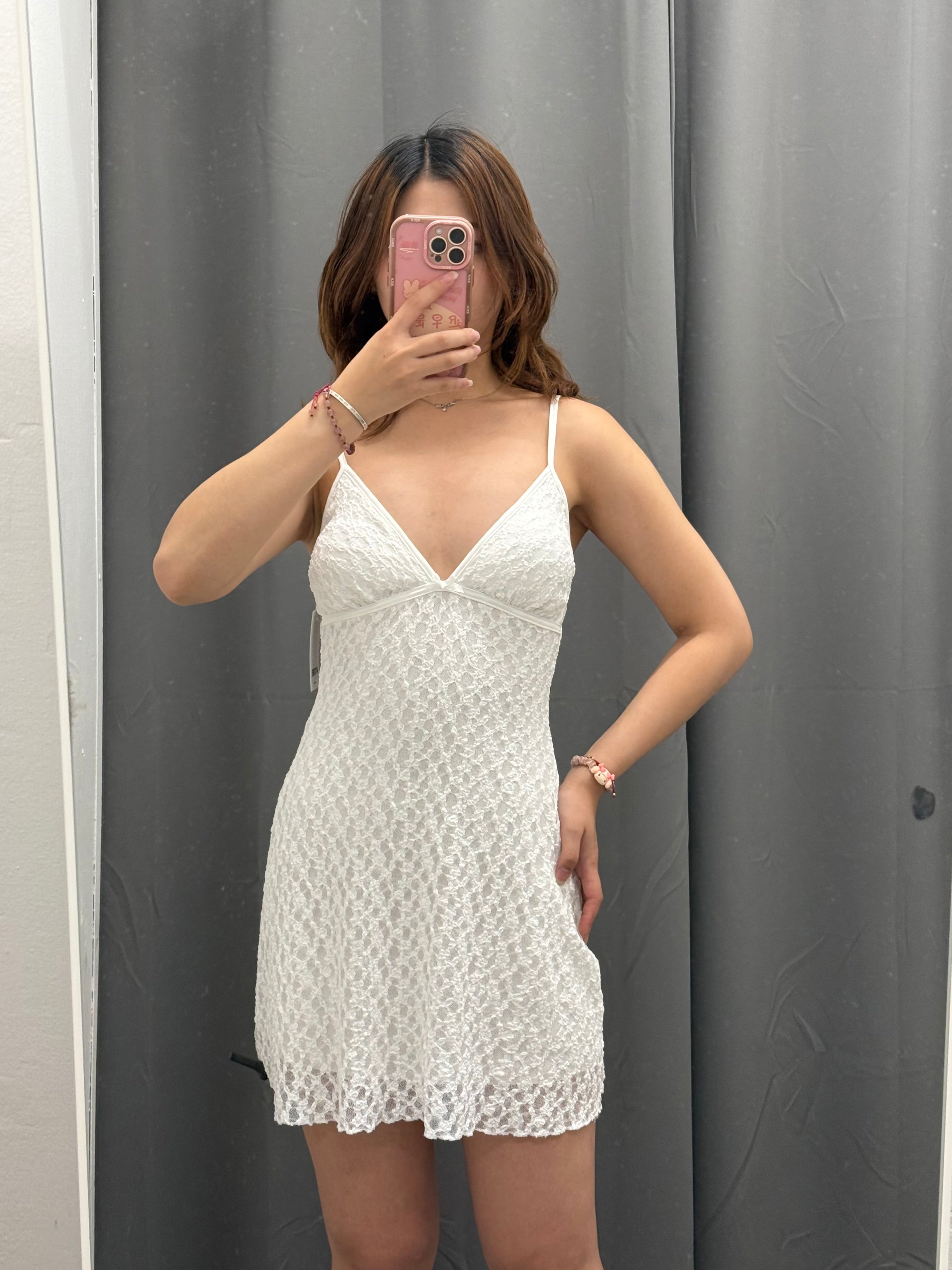 Abito Corto In Pizzo A Spalline FGD MODA