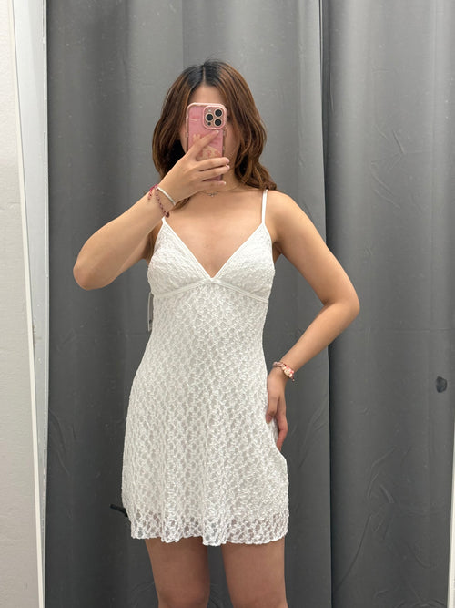 Abito Corto In Pizzo A Spalline FGD MODA