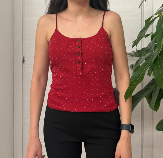 Top brillantinato con bottoni FGD MODA