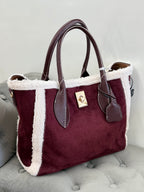 Borsa da spalla in camoscio con pelliccia con tracolla FGD MODA