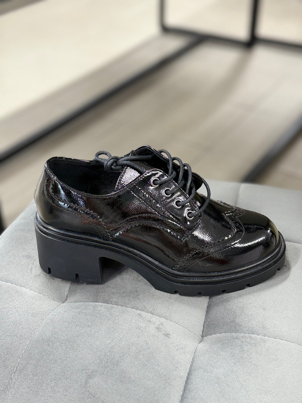 Mocassini lucidi tacco 5cm FGD MODA