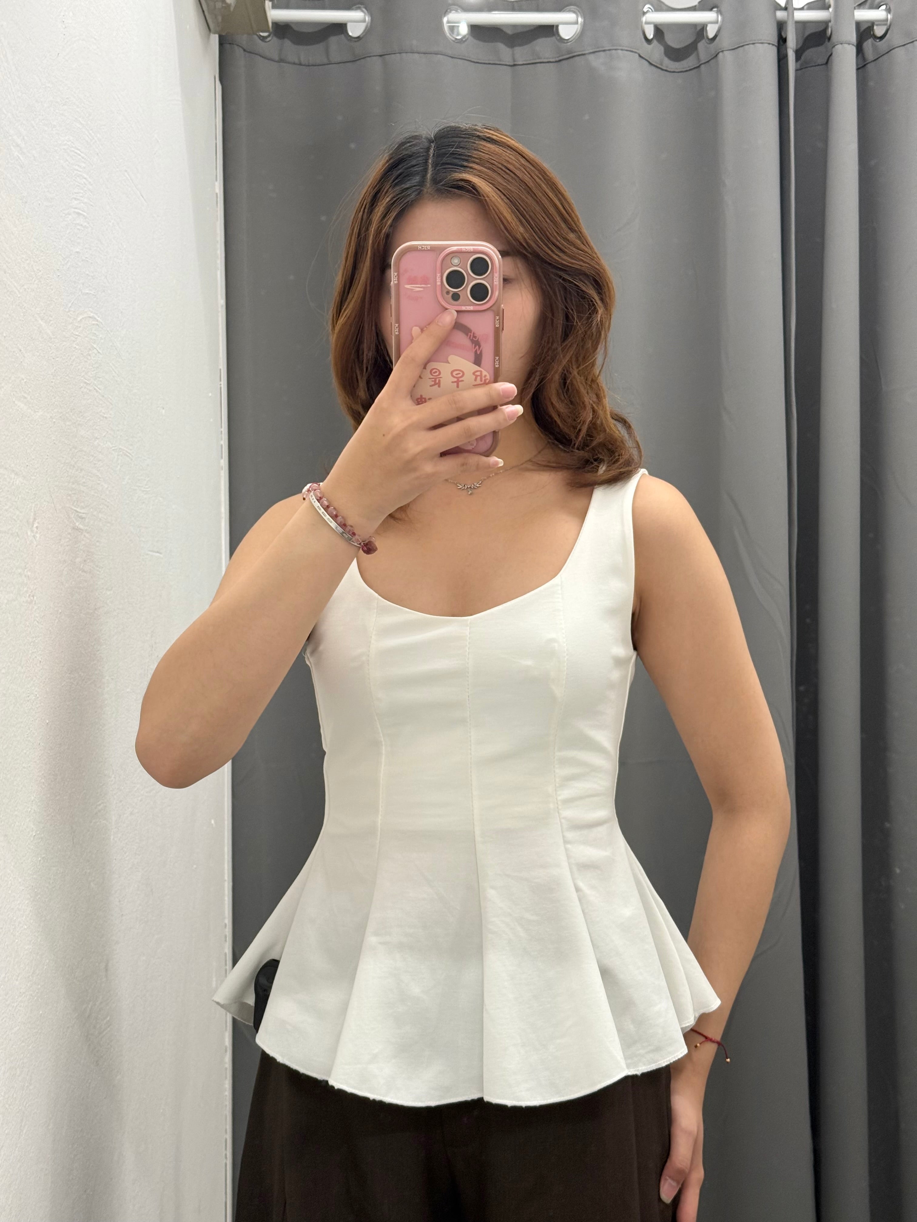 Top peplum a spalla larga FGD MODA