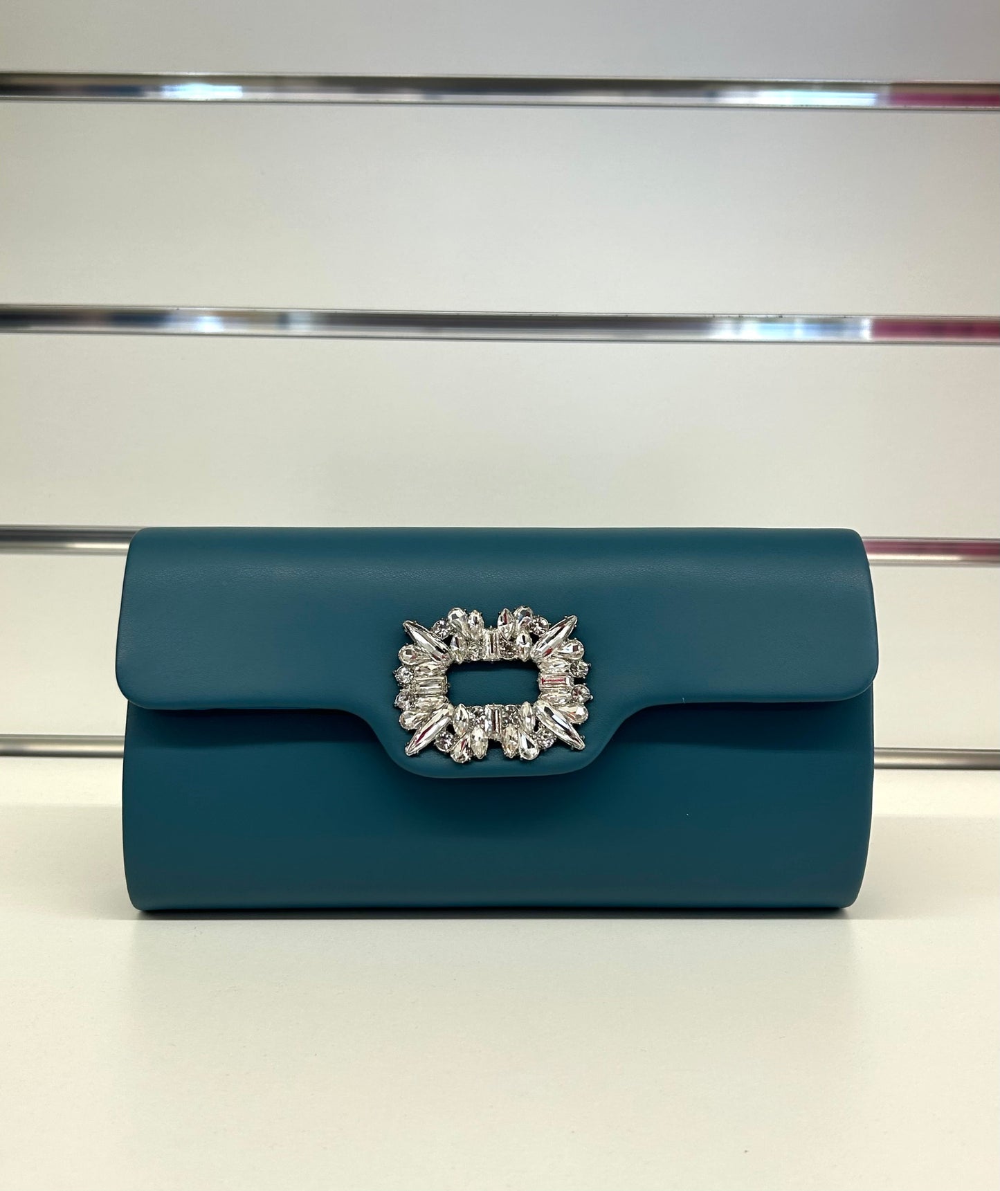 Pochette clutch con diamanti e tracolla FGD MODA
