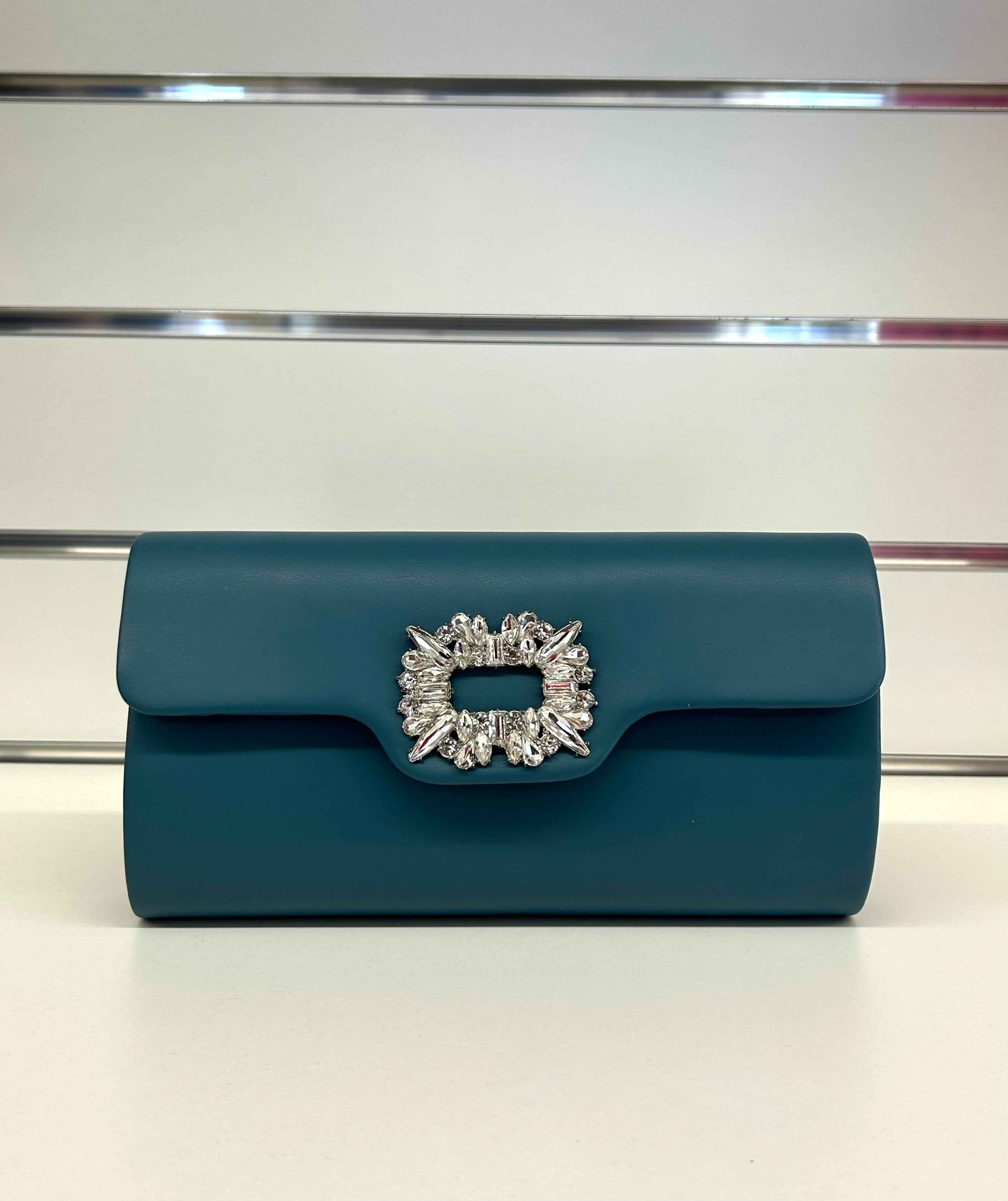 Pochette clutch con diamanti e tracolla FGD MODA
