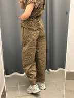 Pantaloni Balloon 100% Cotone Stampa Leopardata FGD MODA