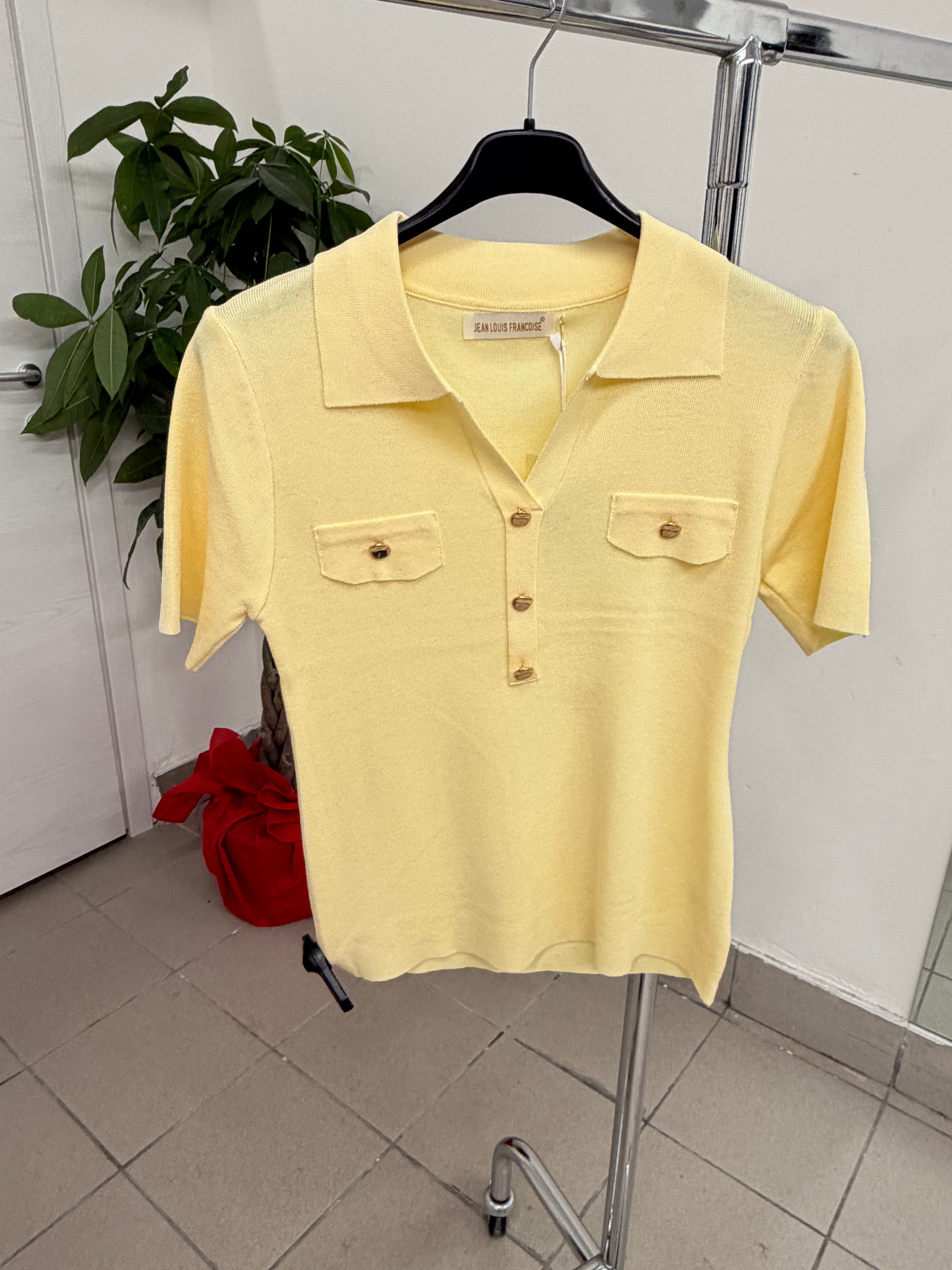 Polo di filo a manica corta con bottoni FGD MODA