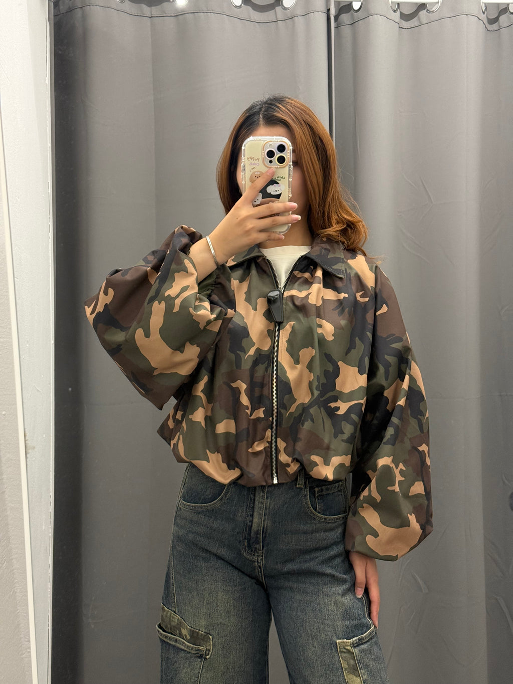 Giacca Bomber Crop Militare FGD MODA