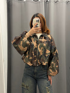 Giacca Bomber Crop Militare FGD MODA