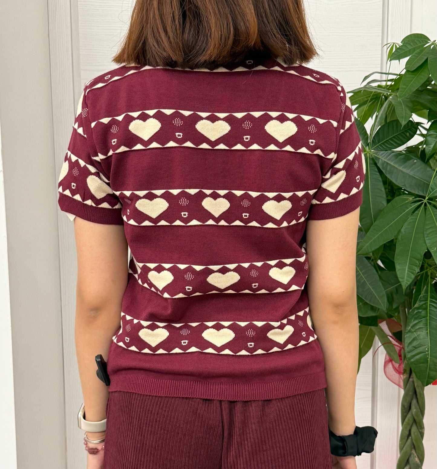 Top in maglia a fantasia