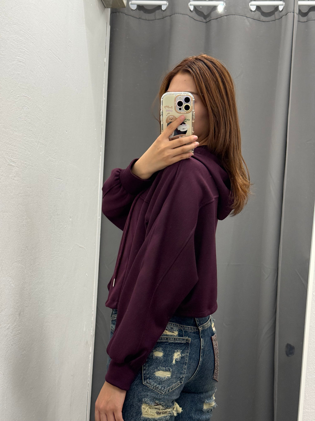 Felpa Crop Over Fit Con Cappuccio E Coulisse FGD MODA