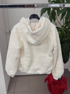 Giacca Pelliccia Con Cappuccio Con Chiusura A Zip FGD MODA