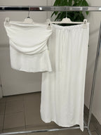 Set coordinato Top a fascia con arricciatura e Pantaloni a palazzo FGD MODA